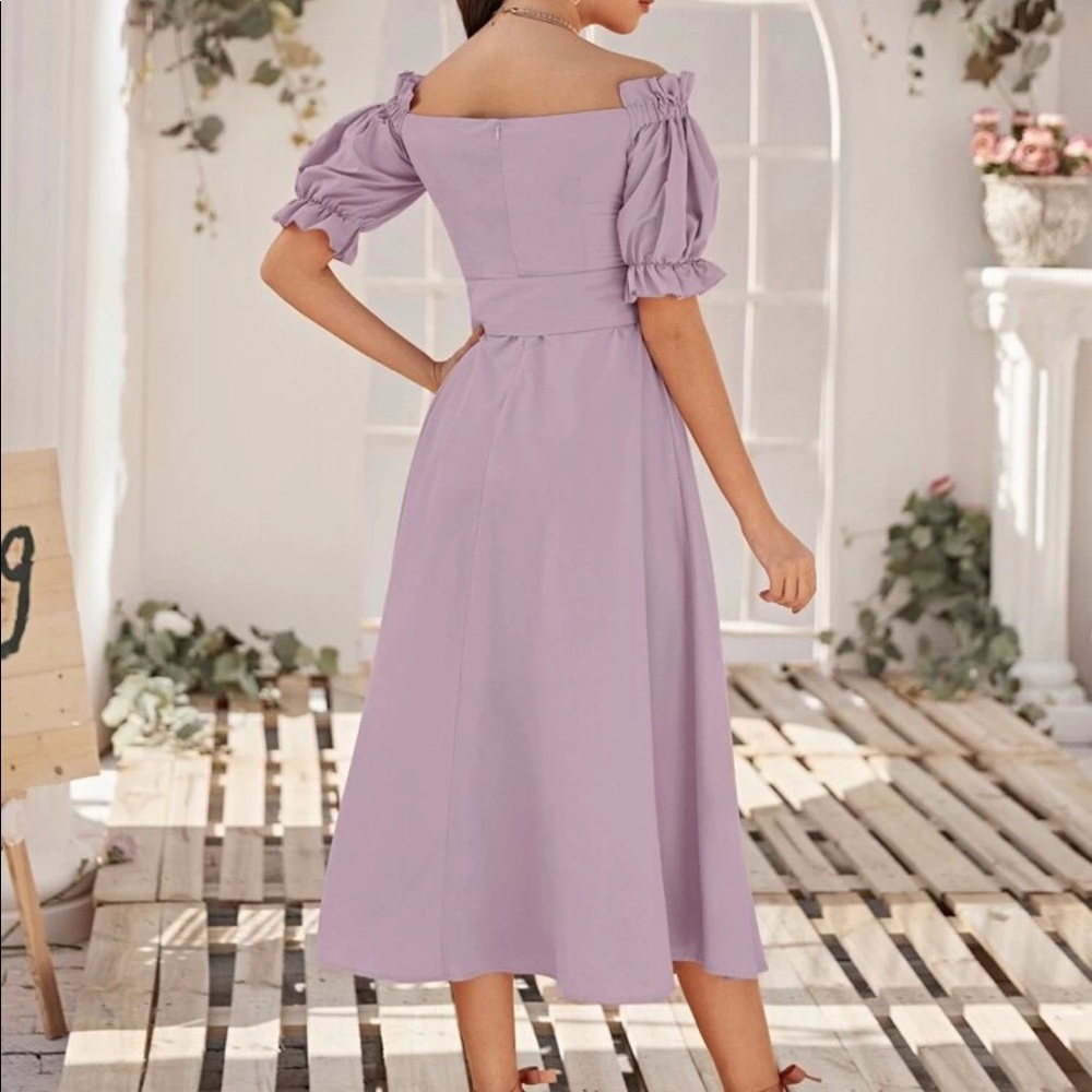 Shoulder Button front belted Dress